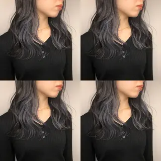 セミロング カラー しゅうさん🍝 麻田秀太郎のヘアスタイル