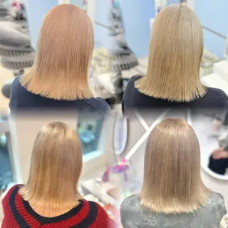 ミディアム カラー Ayu🍯/栄/ブ リーチカラー/ヘアメのヘアスタイル