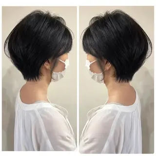ショート カラー 京都大人女性ショート 徒歩1分/秋山のヘアスタイル