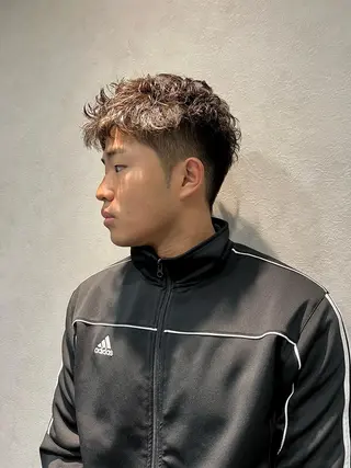 ショート カラー パーマ メンズ BARBER SUGIYAMA所属・北千住理容室バーバー 小堀悠作のヘアスタイル