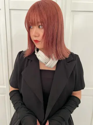 カラー ブリーチカラー🎀 韓国風/寺門美優のヘアスタイル