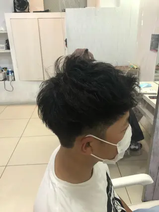 ショート メンズ 髪質改善× ハイライト溝江のヘアスタイル