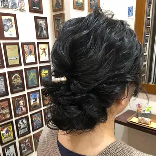 ミディアム ヘアアレンジ 國次 夕貴のヘアスタイル
