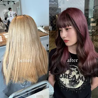 セミロング カラー 💫miyu💫デザ インカラー/アレンジのヘアスタイル
