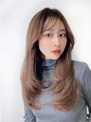 ロング カラー レイヤーカット 西宮北口/みなみのヘアスタイル