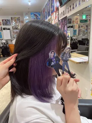 ミディアム 💖推しカラー💖 オタク美容師✂ゆづきのヘアスタイル