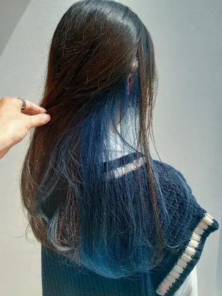 カラー セミロング 髪質改善/ブリーチ 田代 龍我のヘアスタイル