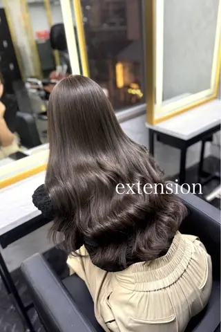 ロング カラー エクステ🩵ブリーチ 韓国ヘア🩵KAEのヘアスタイル