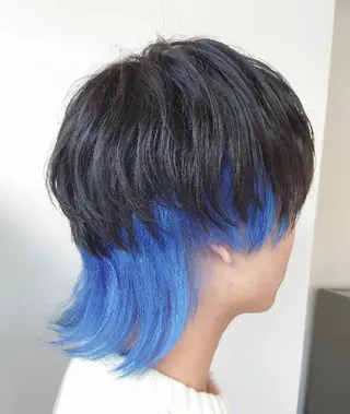 ミディアム カラー メンズ iss所属・メンズ/パーマ特化 /波巻き/林洋平のヘアスタイル