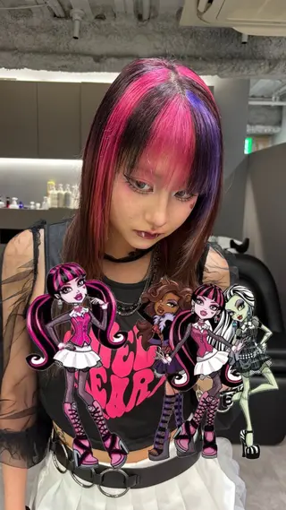 セミロング カラー 名古屋／デザイン／ ブリーチ/松井亮磨のヘアスタイル