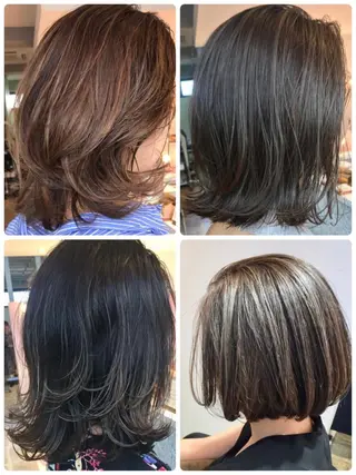 ミディアム 所渉/韓国レイヤー /ウルフカットのヘアスタイル