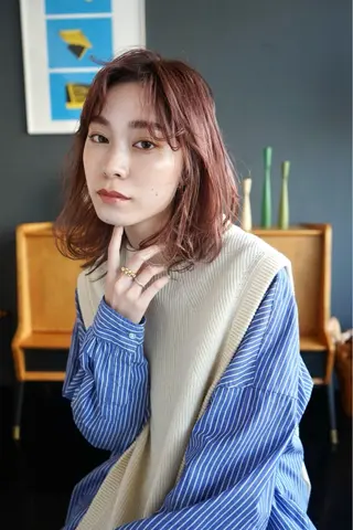 ミディアム ダメージレス◎東区/ 艶カラー💫/斉藤拓のヘアスタイル