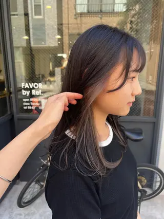 セミロング カラー 暖色カラー🍊 ボブ🌿顔周りcutのヘアスタイル