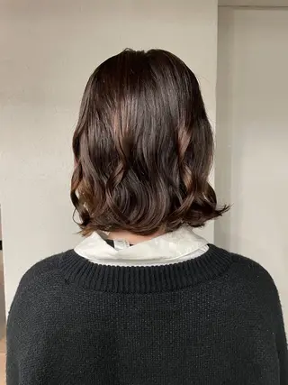 ミディアム カラー パーマ 表参道/髪質改善・ 透明感 colorのヘアスタイル