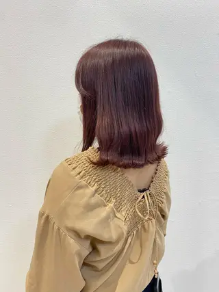 ミディアム maki💖 ボブ/縮毛矯正のヘアスタイル