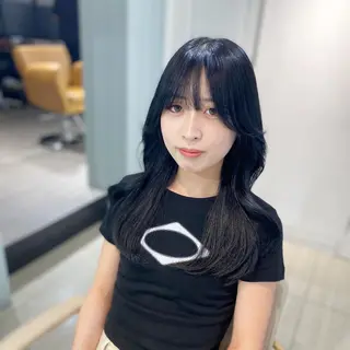 セミロング カラー 韓国風レイヤーカット 💎髪質改善"yuiのヘアスタイル