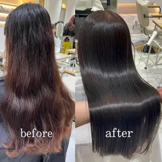 ロング カラー ボブ/暖色カラー コウボヒカルのヘアスタイル