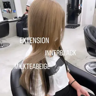 ロング カラー エクステ🩵ブリーチ 韓国ヘア🩵KAEのヘアスタイル