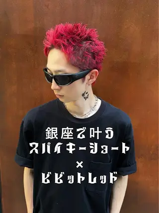 ショート メンズ縮毛矯正 ブリーチカラー/まやのヘアスタイル