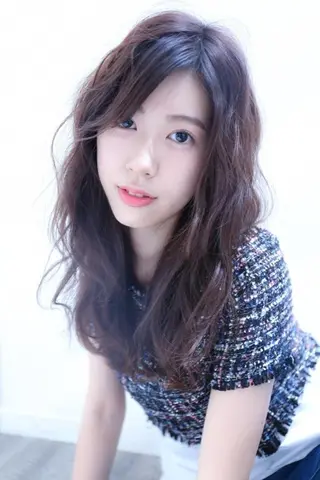 セミロング カラー ヘアアレンジ ブリーチ/ヘアケア/ 艶髪/イギチハルのヘアスタイル