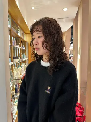 ミディアム 青木龍樹/パーマモデ ル/似合わせパーマのヘアスタイル