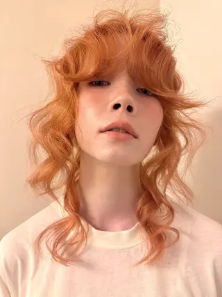 ミディアム カラー ヘアアレンジ 丸山渉/パーマ エフェクトブリーチのヘアスタイル