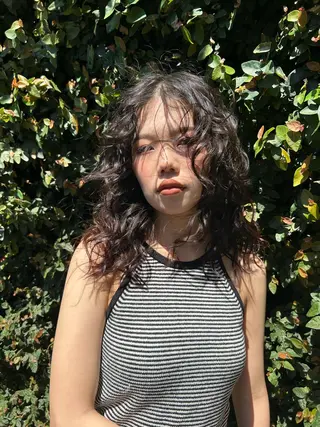 ミディアム パーマ ヘアアレンジ ayano/パーマ/ 暖色カラーのヘアスタイル