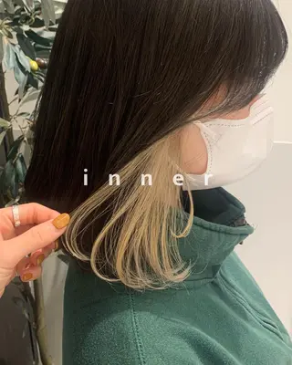ミディアム カラー RINA🧤 デザインとボブのヘアスタイル