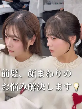 セミロング カラー MAEUL NAGOYA所属・前髪顔周り/レイヤー 韓国/桔川恒のヘアスタイル