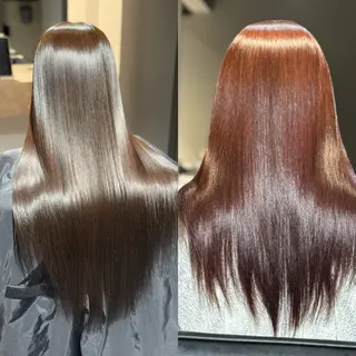 ロング パーマ ブリーチなしカラー I 髪質改善Ⅰたつやのヘアスタイル