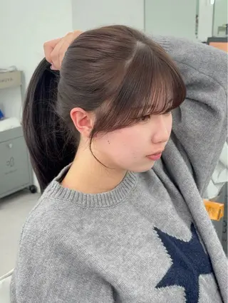 ロング カラー 韓国ヘア/レイヤー/ 顔まわり足立遥奈のヘアスタイル