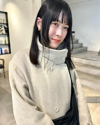 セミロング 顔周りカット/透明感 カラー✂️MEIのヘアスタイル