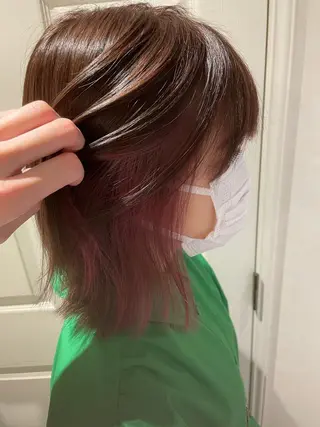 ミディアム カラー ヘアアレンジ 柳井 準平のヘアスタイル