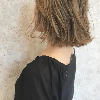 ミディアム カラー HARUNA🤍 大人ショートヘアのヘアスタイル