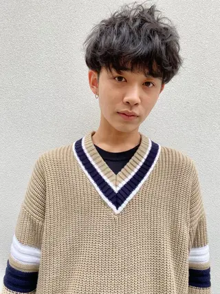 カラー パーマ メンズ コマツリサ ROCCO eastのヘアスタイル