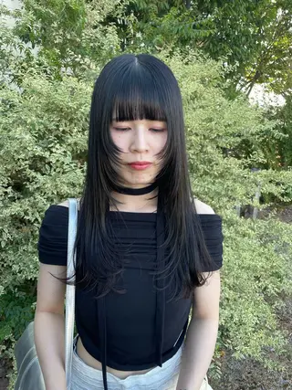 ロング 顔まわりレイヤー 🎀momoka🎀のヘアスタイル