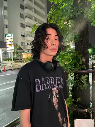 ミディアム パーマ メンズ ハイトーン/レイヤー 🌸さくらのヘアスタイル