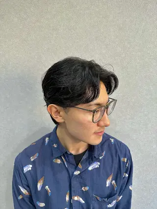 ミディアム パーマ ヘアアレンジ メンズ ブリーチパーマ職人 Coshoのヘアスタイル