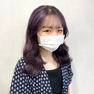 セミロング カラー 💖暖色・ハイトーン 🐈みおり💖のヘアスタイル