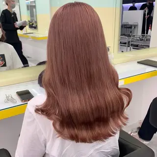 ロング カラー 韓国風艶髪🎀 暖色カラー🤍のヘアスタイル