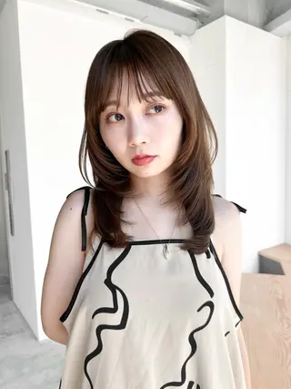 ミディアム 🧸レイヤー/ 池袋/あいり　🤎のヘアスタイル