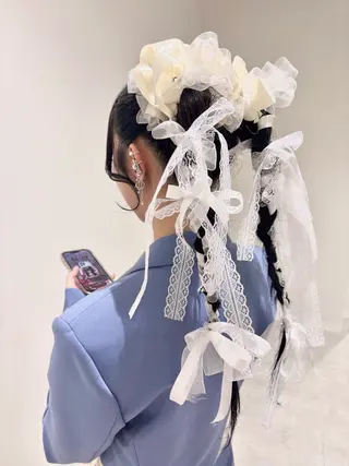 ヘアアレンジ 💗暖色/ブリーチ/ レイヤー/横浜/メイのヘアスタイル