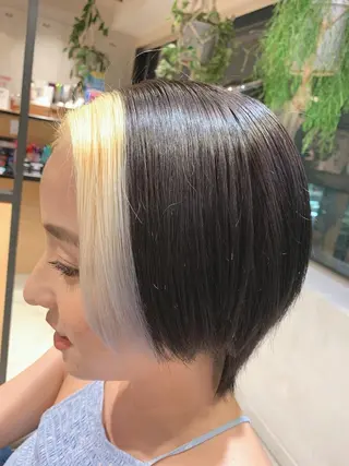 ショート カラー 🌿earth亀有店 【緑髪のノブ】🌿のヘアスタイル