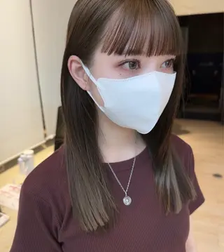 ミディアム カラー 佐藤 悠衣/透明感 カラー/似合わせ前髪のヘアスタイル