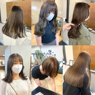 ミディアム カラー ヘアアレンジ ハル🌸柔色/ ブリーチなし/艶髪のヘアスタイル