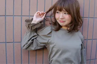 ミディアム カラー パーマ 髪質改善、エクステ 山口卓哉のヘアスタイル