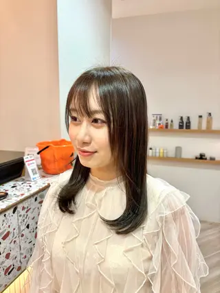 セミロング 透明感カラー🤎/ ツヤカラー/さくらのヘアスタイル