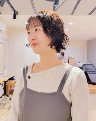 ショート カラー パーマ 板谷みさき /艶ボブ/藤沢美容室のヘアスタイル