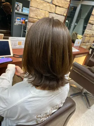 ミディアム カラー 後藤紗英/髪質改善 /オリーブベージュのヘアスタイル