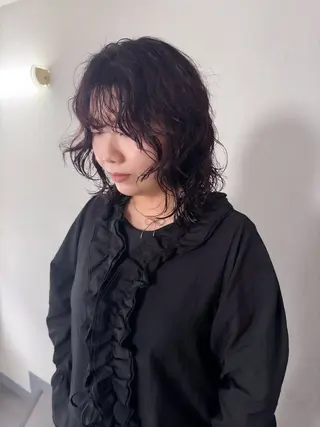 ミディアム カラー パーマ ヘアアレンジ ミニボブ/ブリーチ 🌈MISATOのヘアスタイル